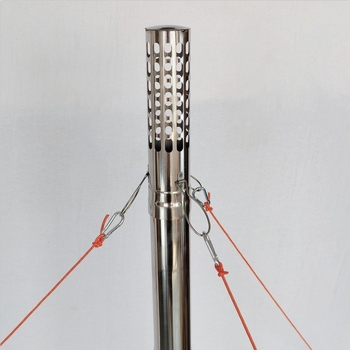 Nerūdijančio plieno medienos krosnelė su kampiniu dūmtraukio, lauko naudojimui