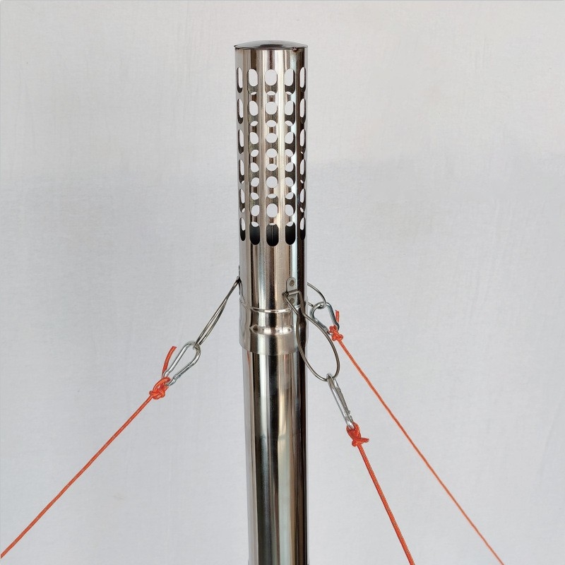 Nerūdijančio plieno medienos krosnelė su kampiniu dūmtraukio, lauko naudojimui