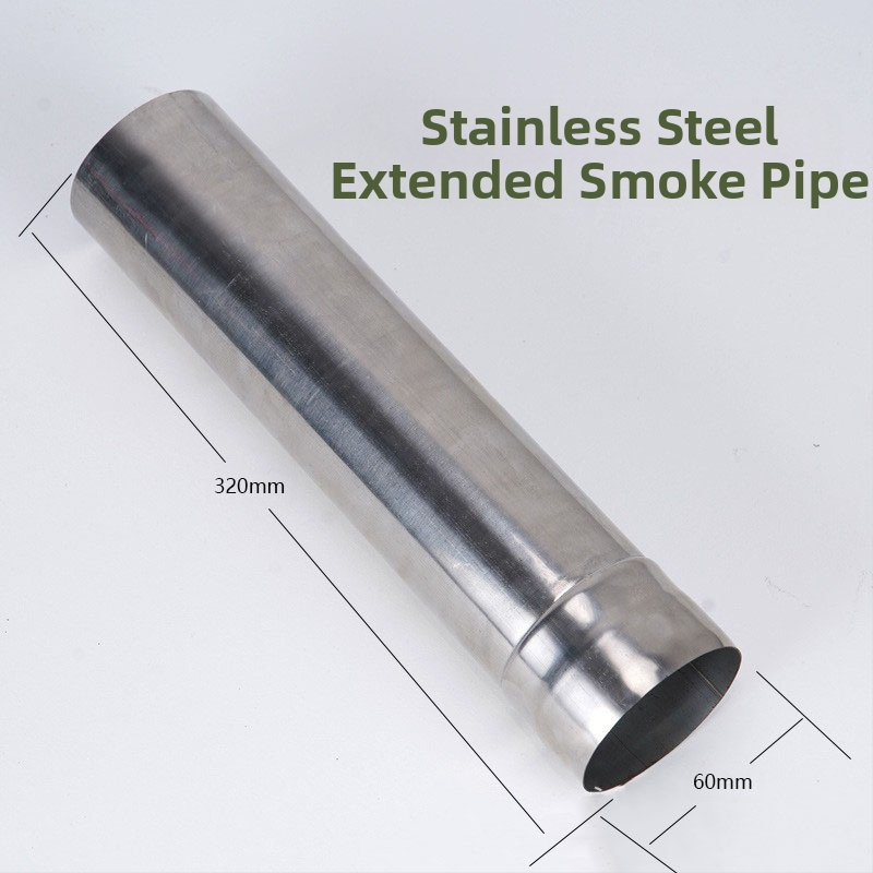 Nerūdijančio plieno medienos krosnelė su kampiniu dūmtraukio, lauko naudojimui