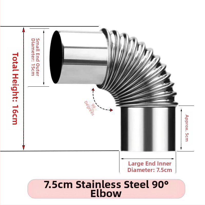 Nerūdijančio plieno medienos krosnelė su kampiniu dūmtraukio, lauko naudojimui