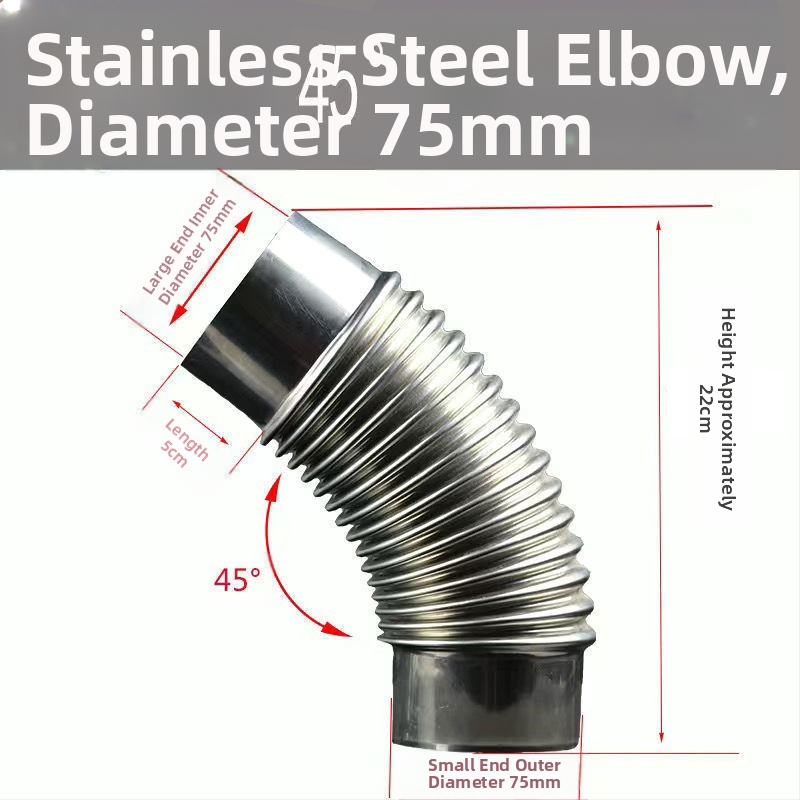 Nerūdijančio plieno medienos krosnelė su kampiniu dūmtraukio, lauko naudojimui