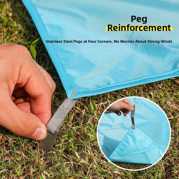 Isdan mini piknika sega, neilons, 250 g, 20D ūdensizturīgs audums, modeļa YSD-80626, salokāma sega kemptingam un brīvajā dabā, mitrumizturība līdz 2000M+