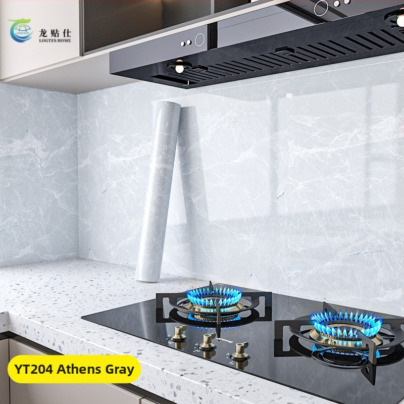 Lipdukas PET sienai, marmuro imitacija, atsparus aliejui ir aukštoms temperatūroms, virtuvės sienos dekoras