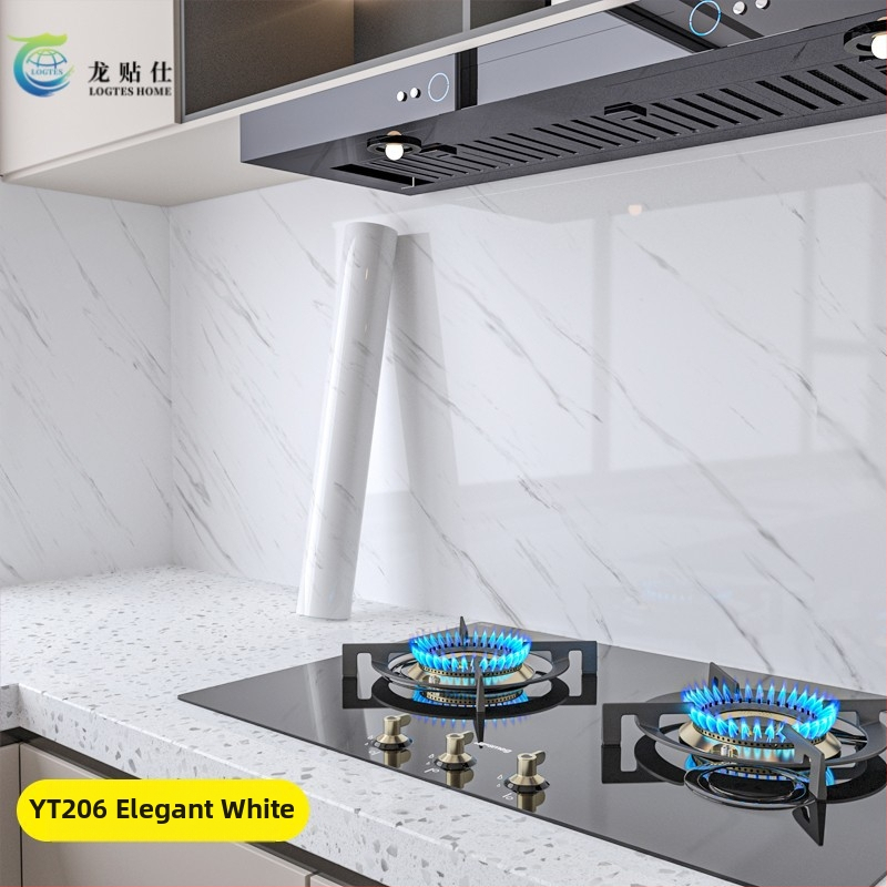 Lipdukas PET sienai, marmuro imitacija, atsparus aliejui ir aukštoms temperatūroms, virtuvės sienos dekoras