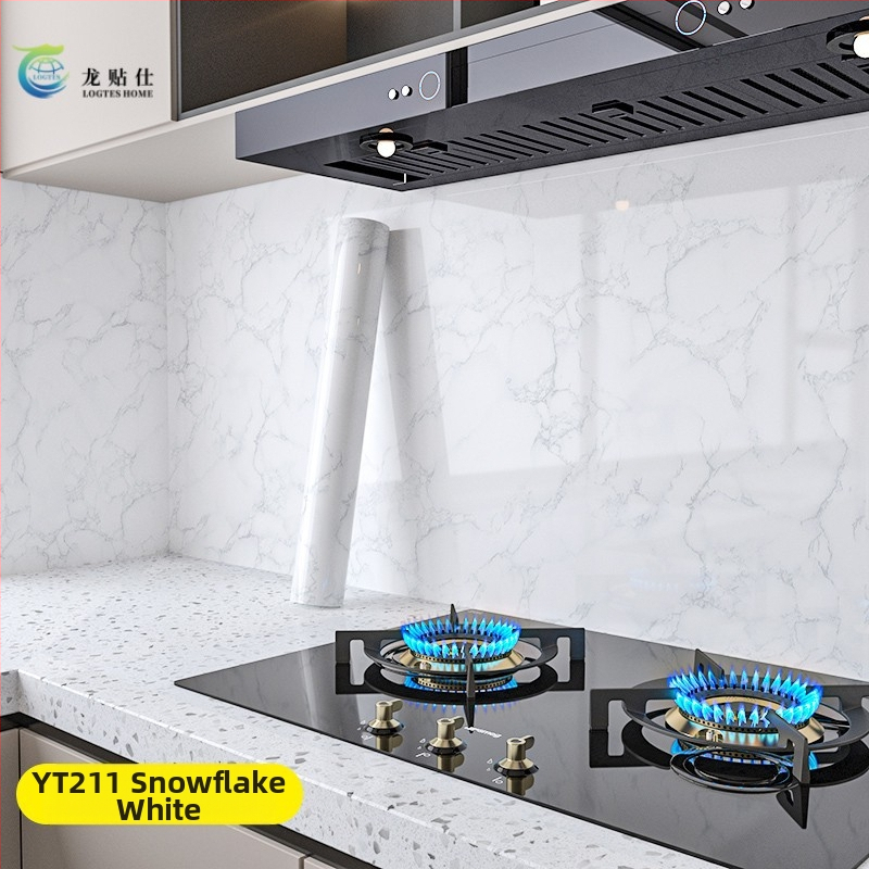 Lipdukas PET sienai, marmuro imitacija, atsparus aliejui ir aukštoms temperatūroms, virtuvės sienos dekoras