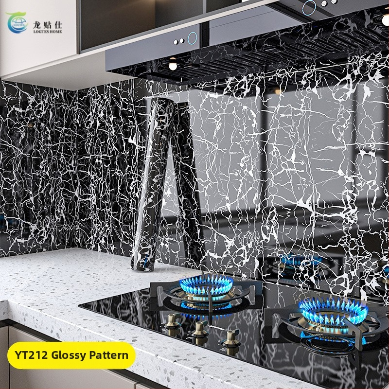 Lipdukas PET sienai, marmuro imitacija, atsparus aliejui ir aukštoms temperatūroms, virtuvės sienos dekoras