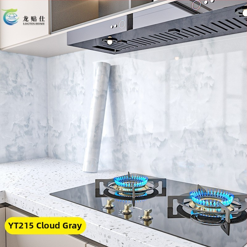 Lipdukas PET sienai, marmuro imitacija, atsparus aliejui ir aukštoms temperatūroms, virtuvės sienos dekoras