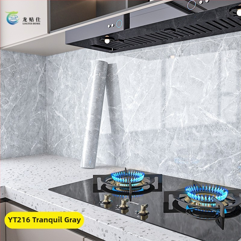 Lipdukas PET sienai, marmuro imitacija, atsparus aliejui ir aukštoms temperatūroms, virtuvės sienos dekoras
