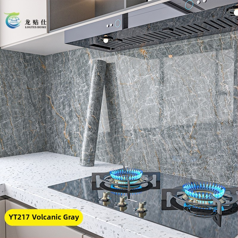 Lipdukas PET sienai, marmuro imitacija, atsparus aliejui ir aukštoms temperatūroms, virtuvės sienos dekoras