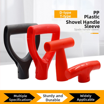 Kastu rankena T/D tipo, stora plastikinė galva ir medinis kotas, žemės ūkio įrankiams