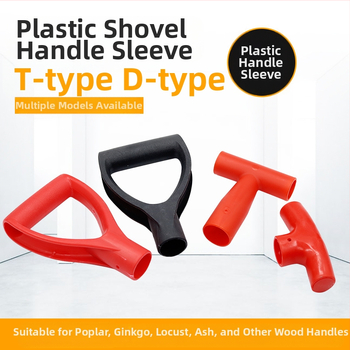 Kastu rankena T/D tipo, stora plastikinė galva ir medinis kotas, žemės ūkio įrankiams