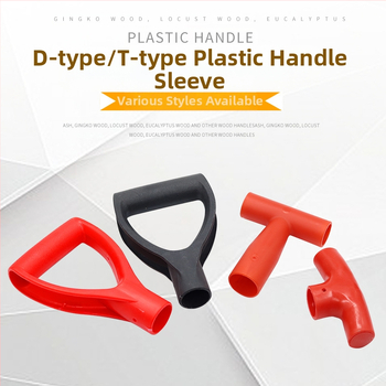 Kastu rankena T/D tipo, stora plastikinė galva ir medinis kotas, žemės ūkio įrankiams
