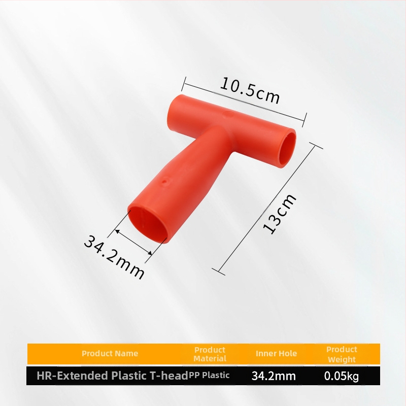 Kastu rankena T/D tipo, stora plastikinė galva ir medinis kotas, žemės ūkio įrankiams
