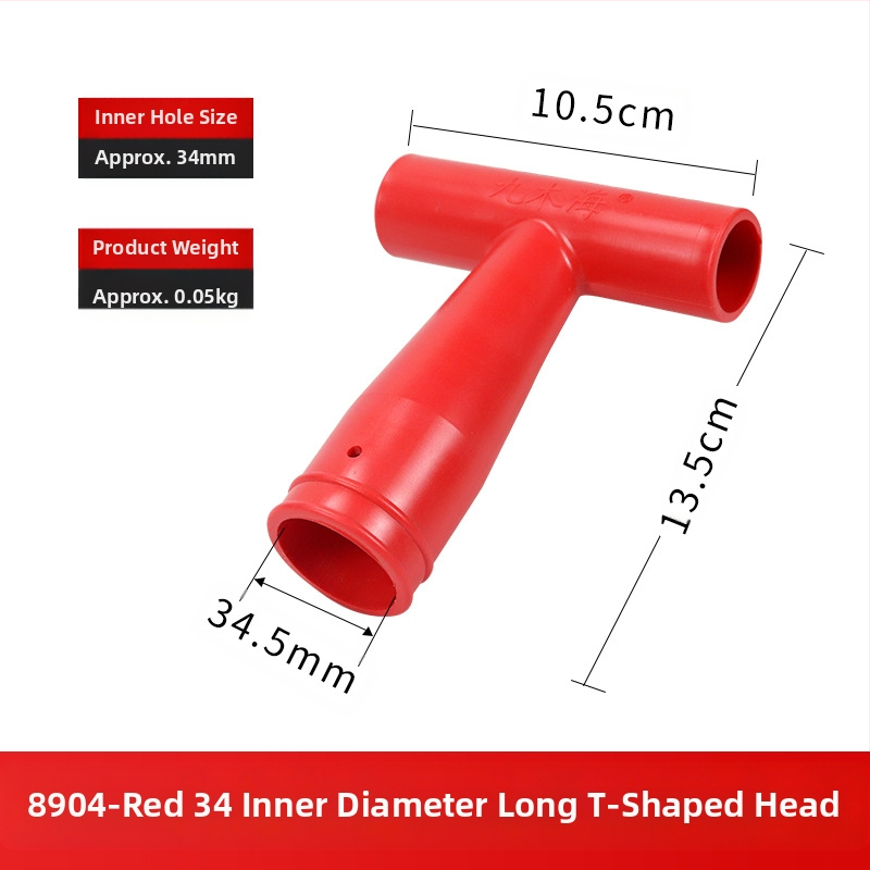 Kastu rankena T/D tipo, stora plastikinė galva ir medinis kotas, žemės ūkio įrankiams