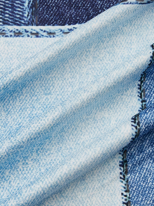 Asimetrinis ilgas sijonas su aukštu liemeniu, patchwork langinis raštas, poliesteris 95%+, mikroelastinė, pavasaris 2025