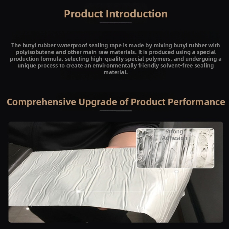 Butyl ūdensizturīga lente ar alumīnija foliju jumta plaisu remontam - butila kaučuka līme, augsta viskozitāte, temperatūras izturība līdz 110°C, izstiepšanās 700%