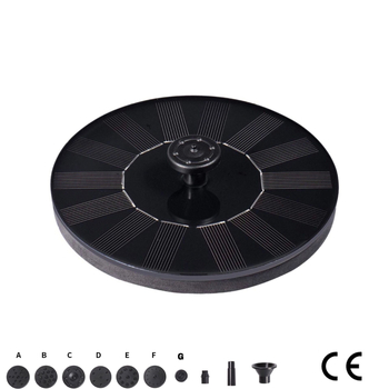 Saulės jėgos sodo fontanas uolėto baseino stiliuje – plūduruojantis lauko fontanas akvariumui; purskimo režimas: vieno skylės įpurškimas; LED apšvietimas; modelis: Solar Fountain