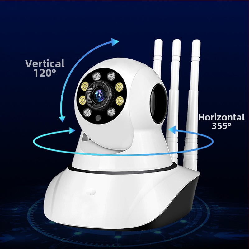 Pan-Tilt наблюдателна камера с Wi‑Fi, 1080P нощно виждане, дистанционно управление, локално/облачно съхранение