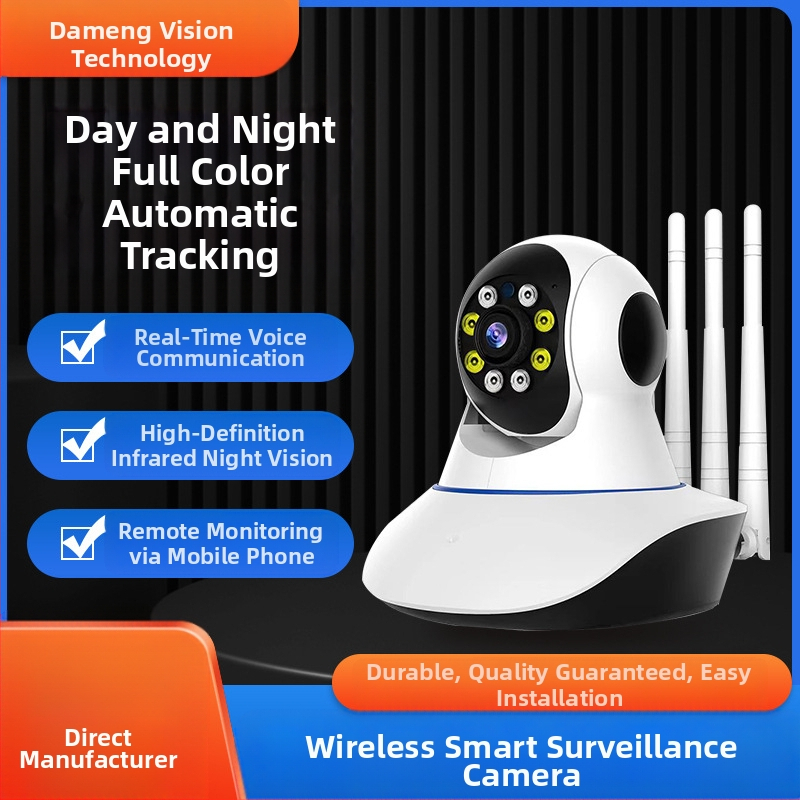 Pan-Tilt stebėjimo kamera su Wi‑Fi, 1080P naktinis matymas, nuotolinis valdymas, vietinė/debesų saugykla