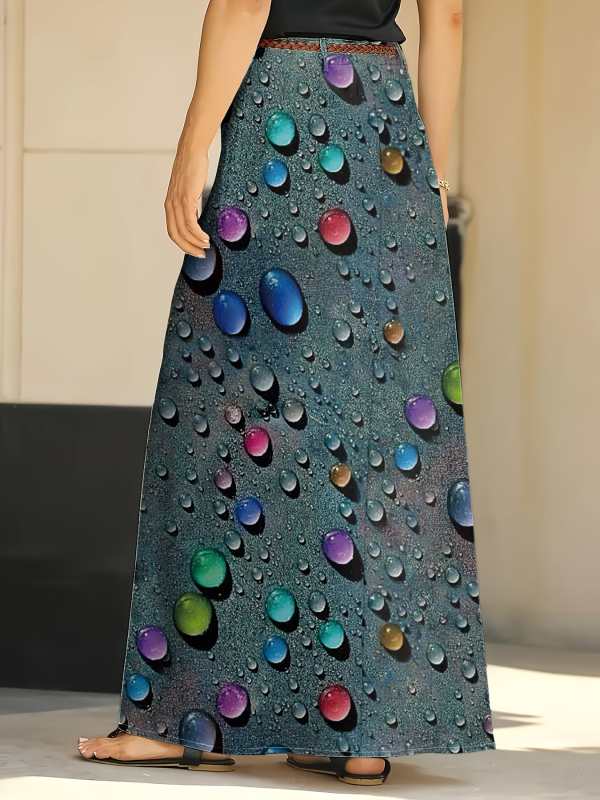 Мини пола с геометричен принт PVC, прав силует, мини дължина, пролет 2025