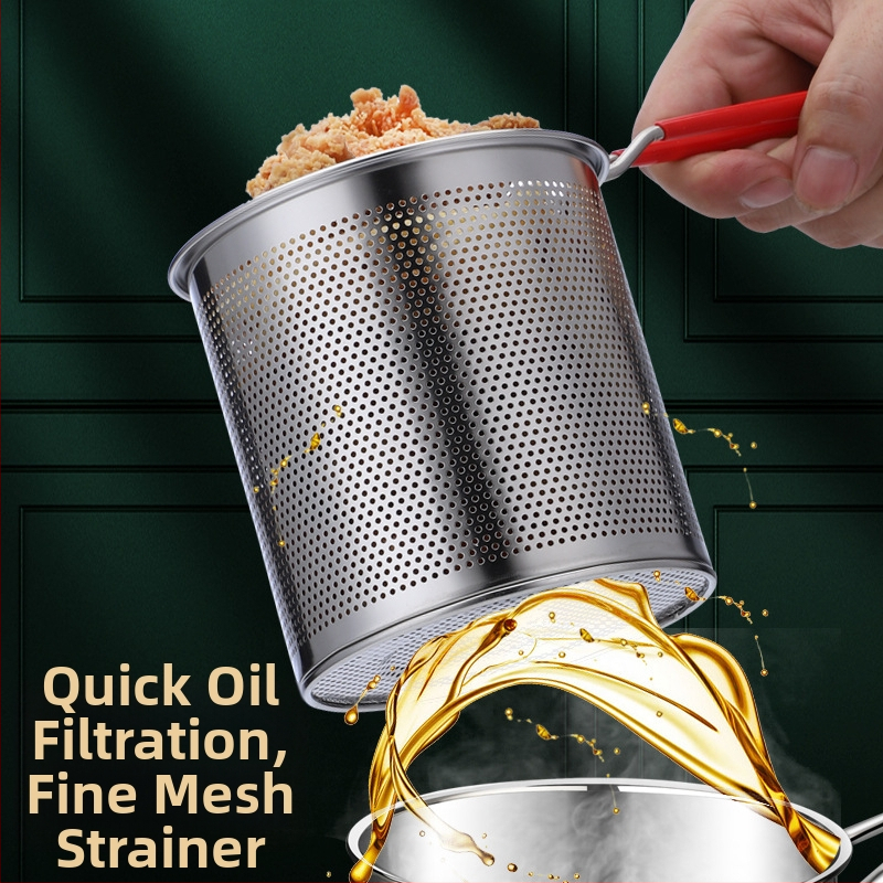 Стоманен фритюрник за дома – всичко-в-едно, без покритие, с еднослойно дъно и стоманен капак, съвместим с обикновени печки