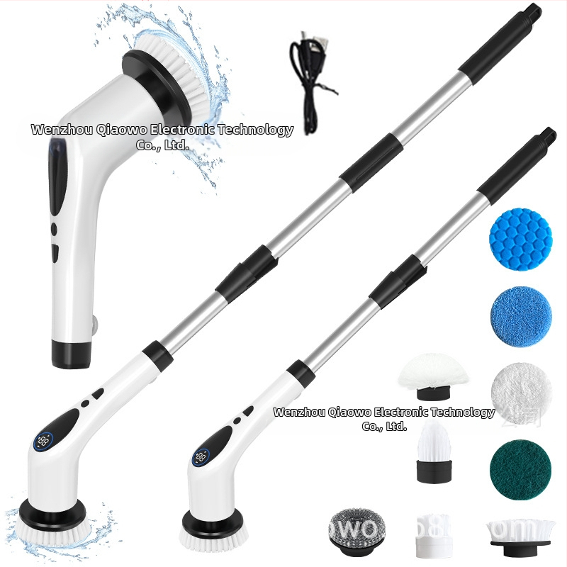 Електрически моп за пода, ръчно държан, безжичен, LCD дисплей, девет в едно