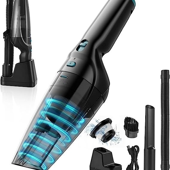 Automobilio dulkių siurblys – rankinis, belaidis, belaidžio įkrovimo, mini, kompaktiškas – 12V, 120W, 10000Pa, drėgnam ir sausam naudojimui