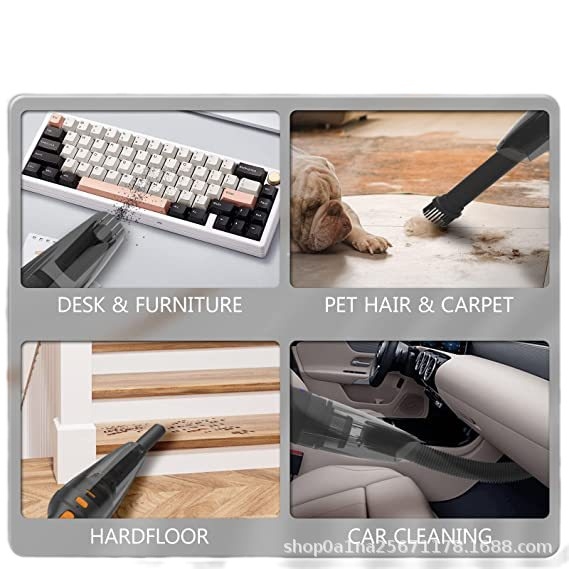 Automobilio dulkių siurblys – rankinis, belaidis, belaidžio įkrovimo, mini, kompaktiškas – 12V, 120W, 10000Pa, drėgnam ir sausam naudojimui