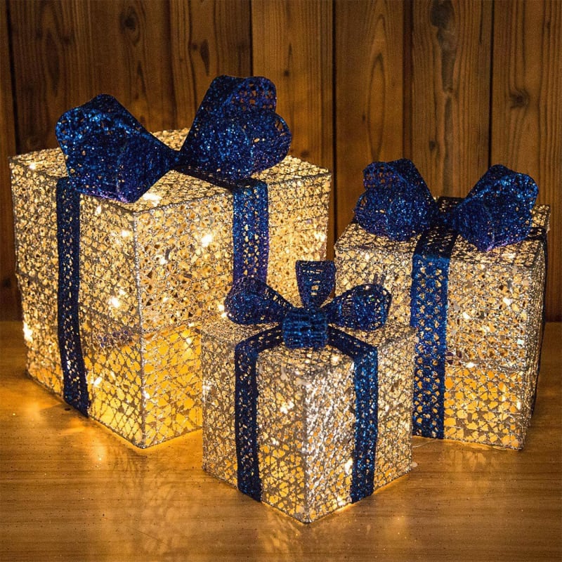 Cutie cadou din fier forjat pentru Crăciun, decor luminos, stil etnic, Xiaowei