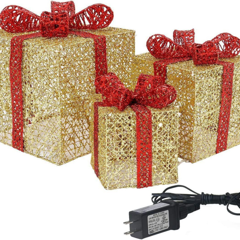Cutie cadou din fier forjat pentru Crăciun, decor luminos, stil etnic, Xiaowei