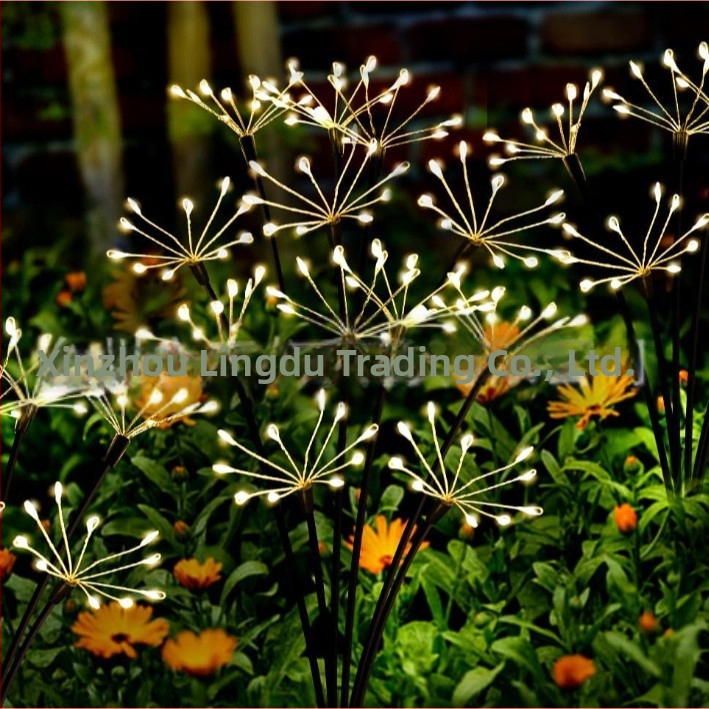 Соларна лампа с меден проводник за външна декорация, LED светулка във формата на цвете, земна лампа, 3000 lm, слънчево захранване, IP65, вход ≤36 V