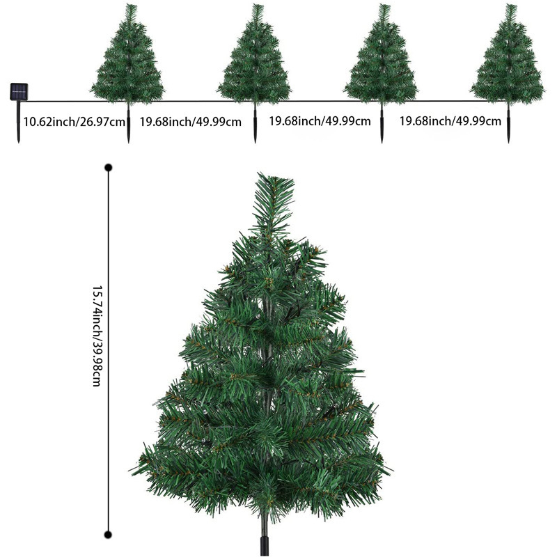 Слънчеви светлини за коледно дърво, външни лампи за двор 1 към 4, декоративни светлини за ландшафт, IP65, 0.06W, 1.2V, 6–12 ч