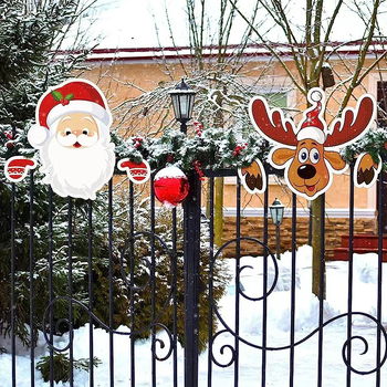 Χριστουγεννιάτικο εξωτερικό διακοσμητικό πινακίδας φράχτη με σκληρό πλαίσιο, κατάλληλο για τοποθέτηση καρτών φράχτη και κήπου