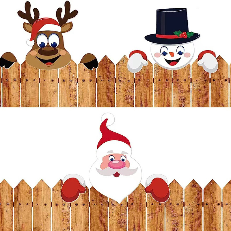 Χριστουγεννιάτικο εξωτερικό διακοσμητικό πινακίδας φράχτη με σκληρό πλαίσιο, κατάλληλο για τοποθέτηση καρτών φράχτη και κήπου