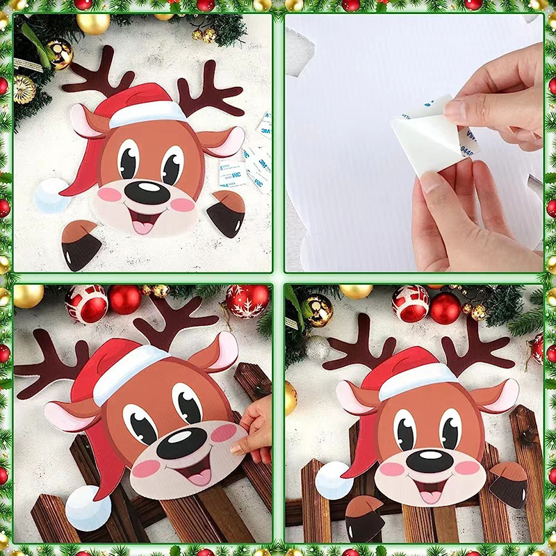 Χριστουγεννιάτικο εξωτερικό διακοσμητικό πινακίδας φράχτη με σκληρό πλαίσιο, κατάλληλο για τοποθέτηση καρτών φράχτη και κήπου