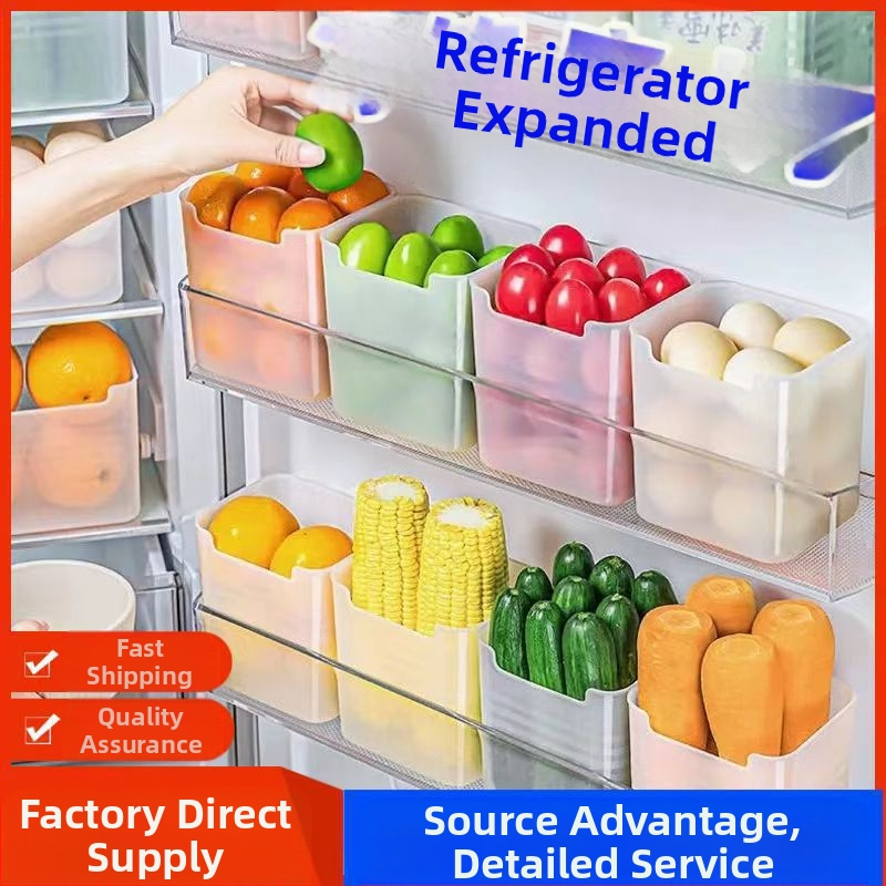 Hűtő oldalajtó tároló doboz, osztott rekeszekkel – élelmiszer-biztos műanyag, egyszerű kialakítás