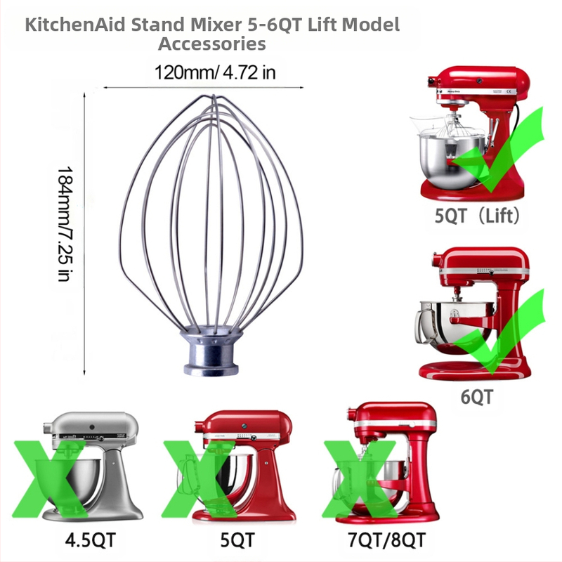 Nerezová kovová miešacia lopatka pre KitchenAid 5KSM5THFBSS, 4,8 L, príslušenstvo ku kuchynskému mixéru