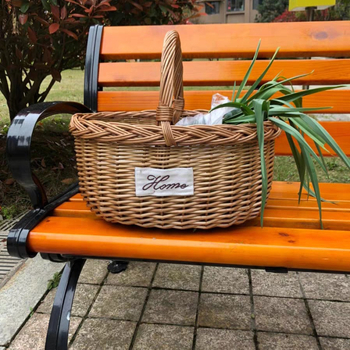 Плетена кошница за пикник с дръжка | материали: върба/слама | за плодове, зеленчуци и пазаруване | модели: голям, малък, поднос | стил: модерен минимализъм