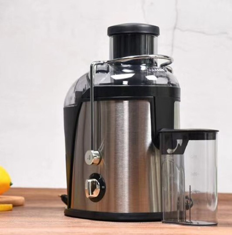 Сокоизстисквачка с голям диаметър за разделяне на пулпата, интелигентна домашна автоматична мултифункционална сокоизстисквачка, корпус от неръждаема стомана, 201–500 W, капацитет 350–500 ml, до 600 ml сок, скорост 12001–15000 rpm