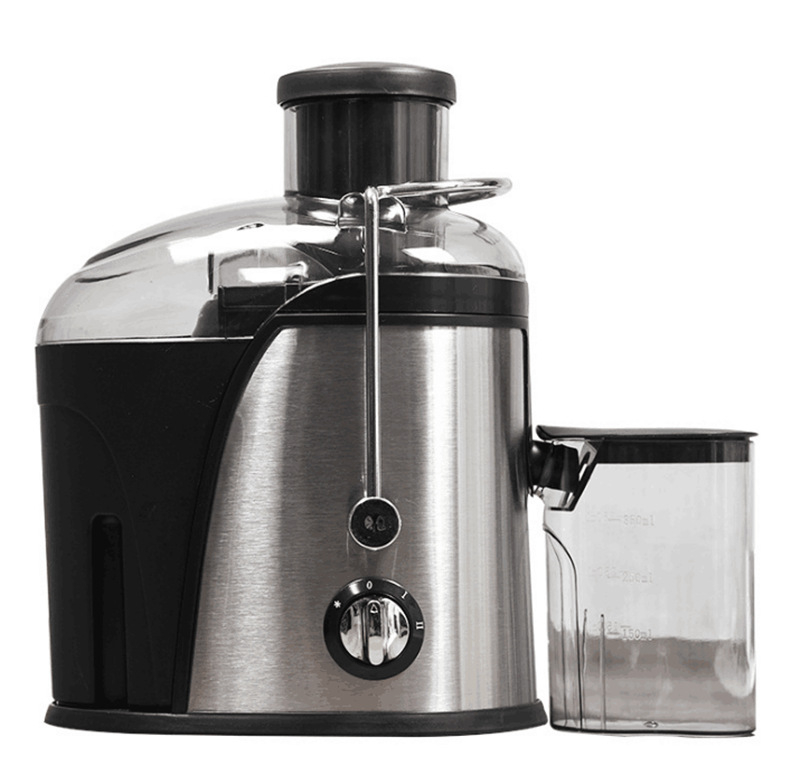 Сокоизстисквачка с голям диаметър за разделяне на пулпата, интелигентна домашна автоматична мултифункционална сокоизстисквачка, корпус от неръждаема стомана, 201–500 W, капацитет 350–500 ml, до 600 ml сок, скорост 12001–15000 rpm