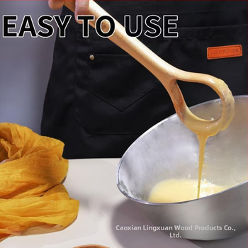 Ξύλινο χτυπητήρι αυγών – Lingxuan, μοντέρνος απλός σχεδιασμός, ξύλινη κατασκευή, κατάλληλο για ζύμη γλυκών και κέικ