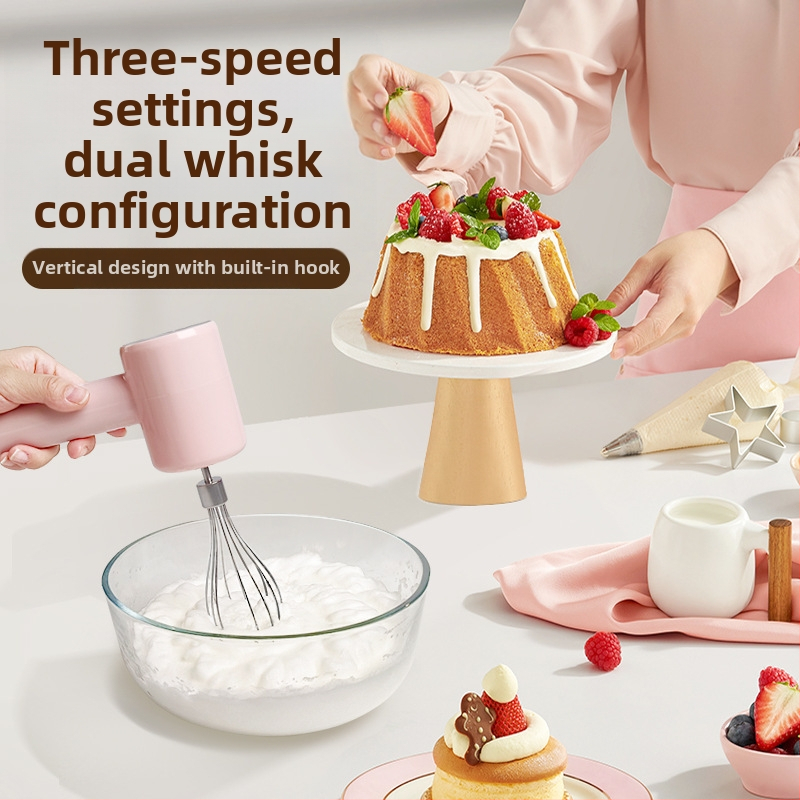 Elektrinis rankinis plakiklis kiaušiniams — 3 režimai, galia iki 100 W, įtampa iki 36 V, talpa 250 ml / 300 ml, daugiafunkcinis virtuvės plakiklis kiaušiniams, plakimui ir kokteiliams