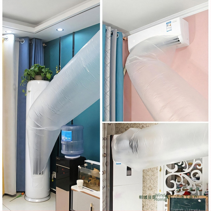 Изходен тръбопровод за климатик с разклонение 1-2, удебелен ремък, вертикално движение; материал Silk flower; код на продукта F99tm78j987st; покритие за прах/диван/климатик