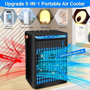 Nešiojamas vėsinimo ventiliatorius virtuvei ir voniai (USB maitinimas, 5 V, 2 W, 3 greičiai, triukšmas 36–45 dB)