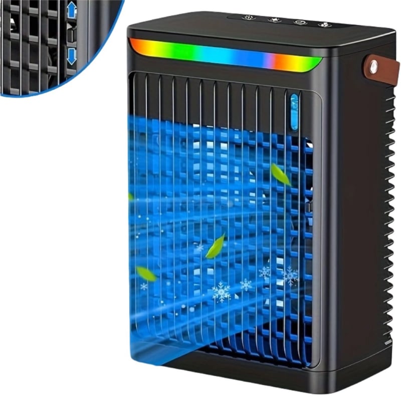 Портативен охлаждащ вентилатор за кухня и баня (USB захранване, 5V, 2W, 3 скорости, шум 36–45 дБ)
