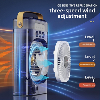 Επιτραπέζιος USB ανεμιστήρας με λειτουργία ψεκασμού και τηλεχειριστήριο, 3 λεπίδες, χωρίς ψήκτρες κινητήρας, ενσωματωμένη μπαταρία 4000-6000mAh, τροφοδοσία USB, ήσυχος ήχος ≤36 dB για κυκλοφορία αέρα