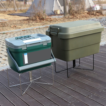 Sulankstomas lauko izoliotos šaldymo dėžės laikiklis, tinkamas kempingui ir piknikams