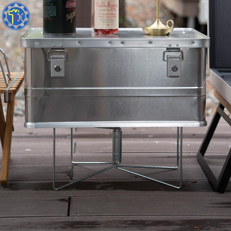 Sulankstomas lauko izoliotos šaldymo dėžės laikiklis, tinkamas kempingui ir piknikams