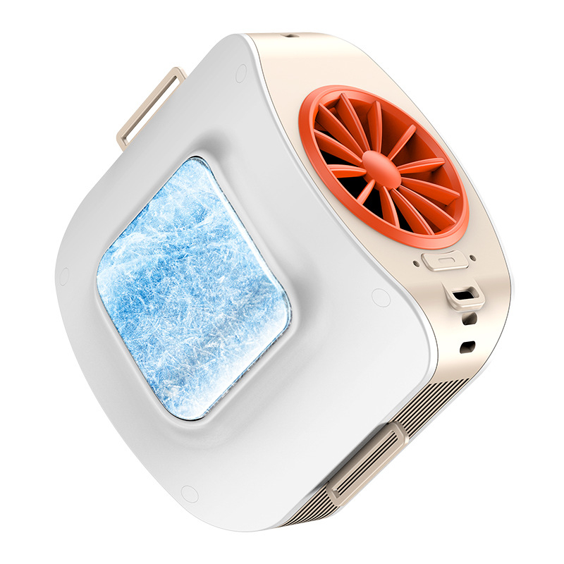 K059 juosmens ventiliatorius su puslaidininkų aušinimu — 4000 mAh akumuliatorius, 3 greičiai, veikimo laikas 8–12 val., triukšmas 37–45 dB, įkraunamas