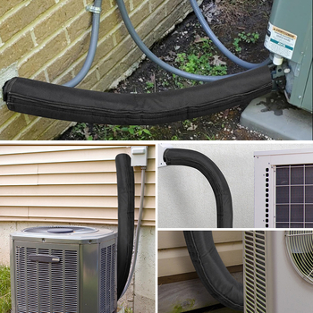 Трислойна защитна обвивка за HVAC тръби: маншон за климатични и изпускателни тръби, Oxford плат с алуминиево фолио за изолация, водоустойчива и UV-устойчива, температура до 220°C, огнеустойчива